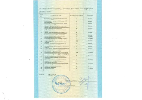 Диплом о профессиональной переподготовке СПБ ИДПО — перечень дисциплин